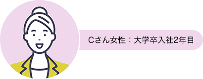 Cさん女性:大学卒入社2年目